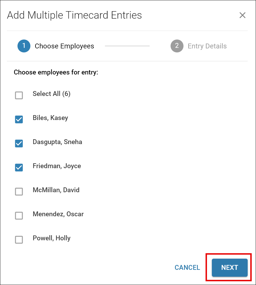 Edit Time Cards (WFH)